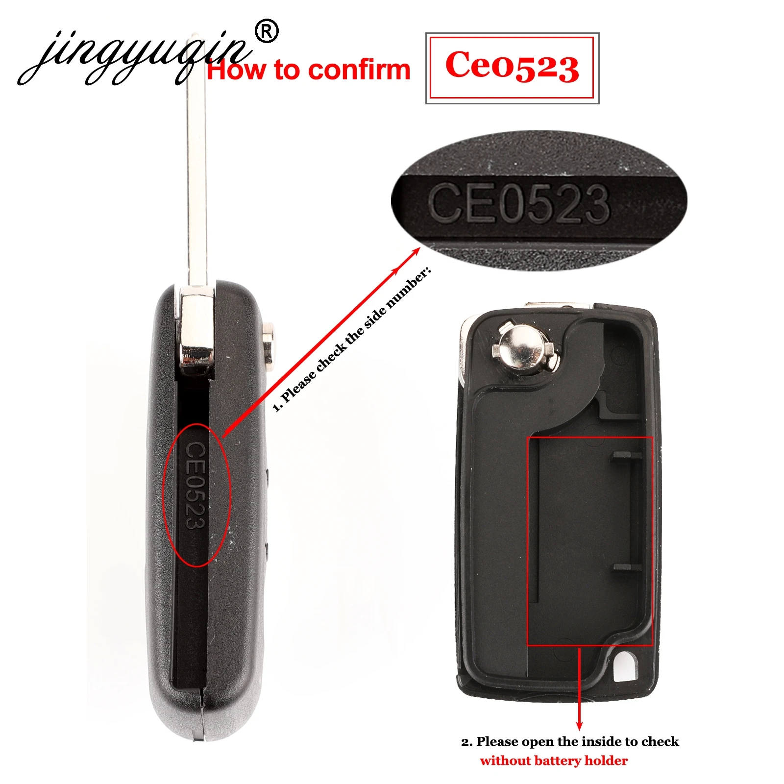 jingyuqin CE0523 Modified Flip Key Shell For Citroen C2 C4 C5 Berlingo Xsara Picasso Peugeot 306 407 807 Partner VA2/HU83 2/3BTN