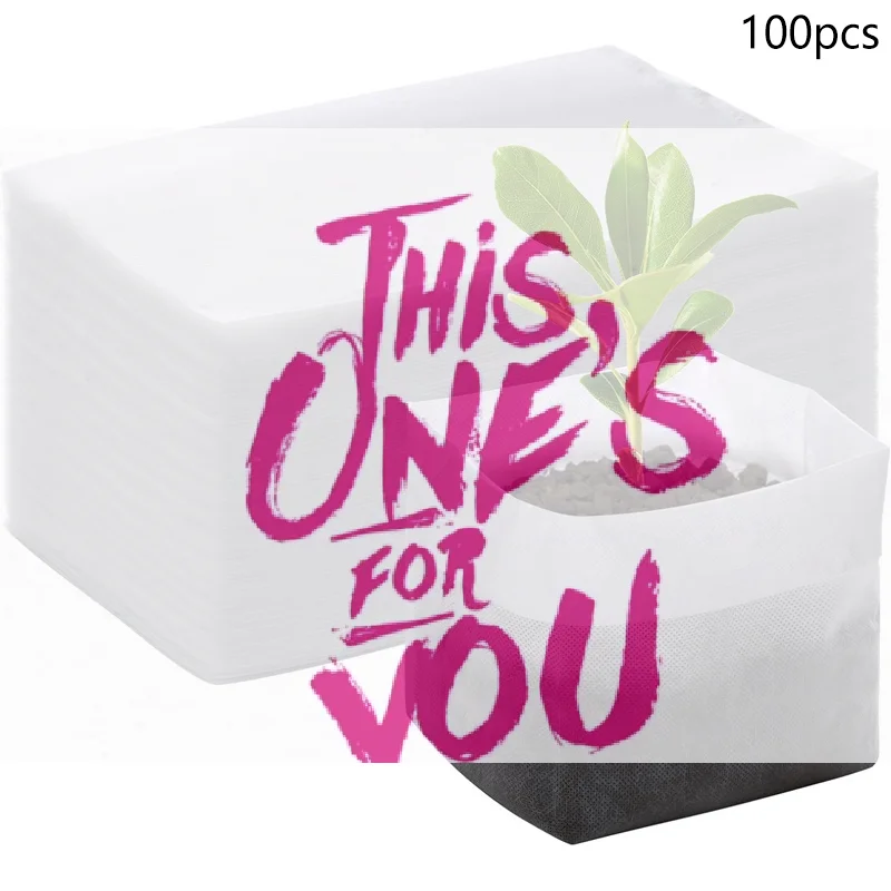 【BA】100PCS 8x10cm Biodegradable Plant Nursery Grow Bag Non-woven Fabric Seeds To Sow Flower Pots for Home Garden Accessories