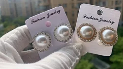 WENHQ Fashion Rhinestone Opal Pearl Clip on Earrings for Women Cuff Earrings Charm Ear Clip citttt Fake Earrings for Women