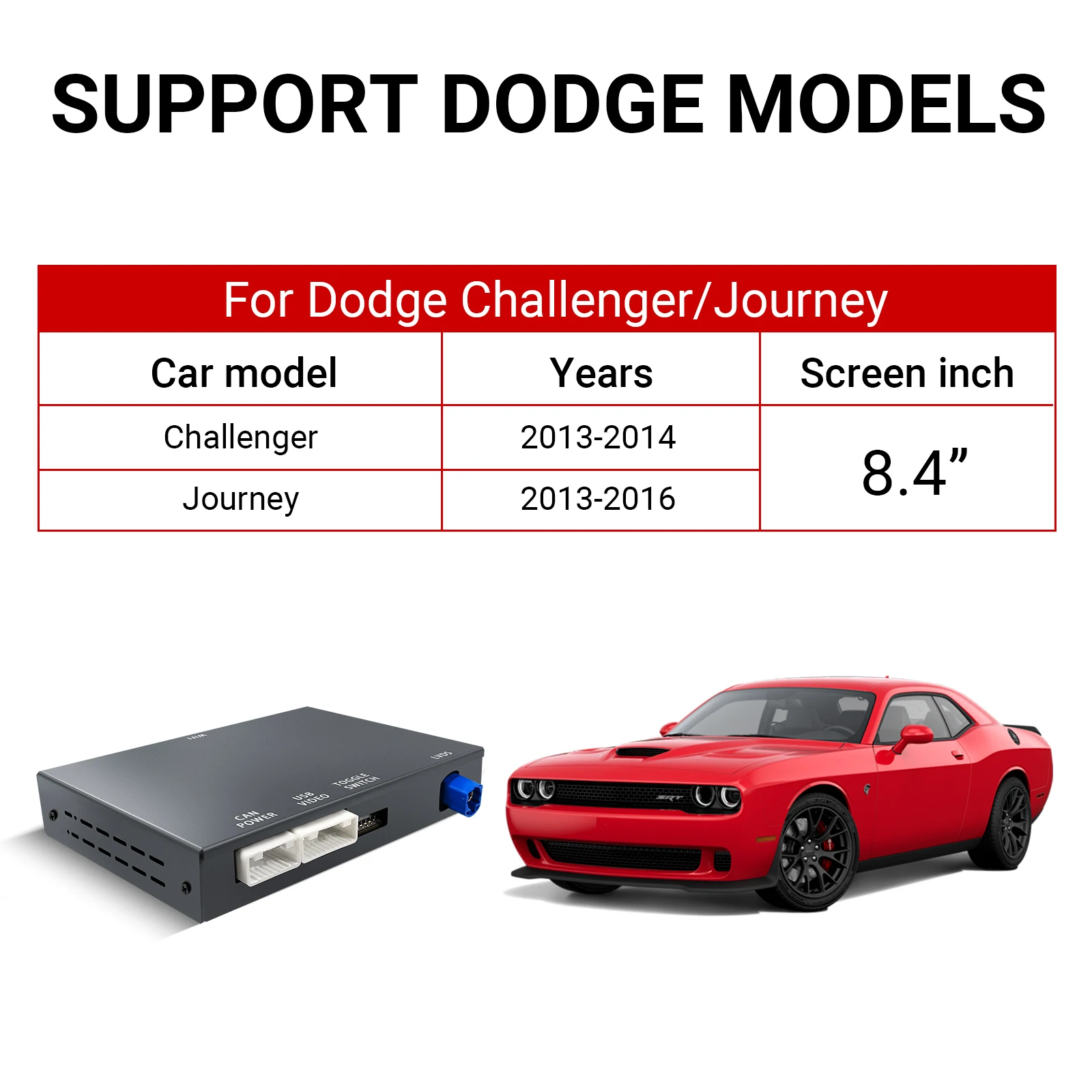 ANYFAR Wireless CarPlay Android Auto Retrofit Kit Decoder Box for 2013-2016 Dodge Challenger Journey