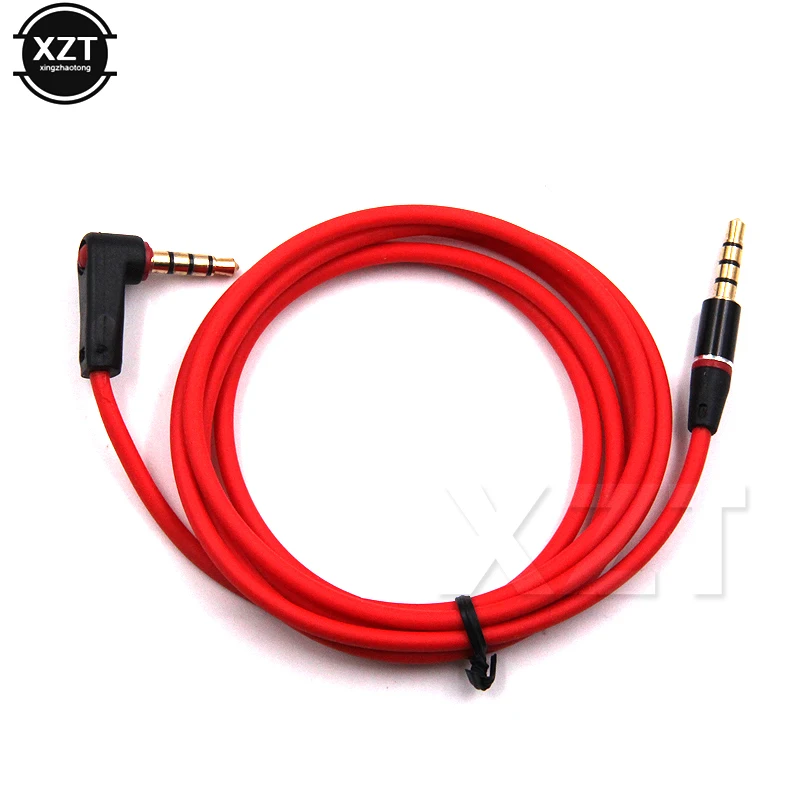 1M Audio Cable Line 3.5mm Jack to 3.5 mm AUX 90 Degree Red Male to Male Extension Cable Cord In Car for MP3 MP4 Computer Speaker