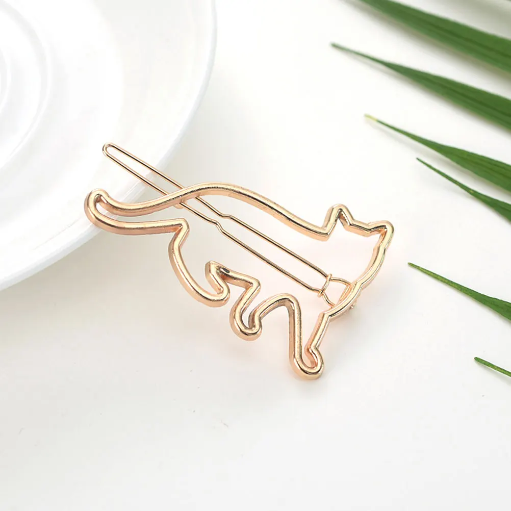 

4pcs Cat Clips Metal Barrettes For Women Golden Silver Pearl Women Barrettes Stylish Durable Hair Accessories