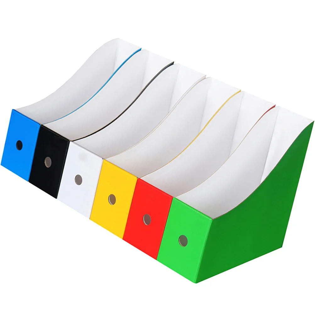 6Pcs Color Document Holder Paper Organizer Desktop File Organizer Magazine Rack Office File Folder Storage Box