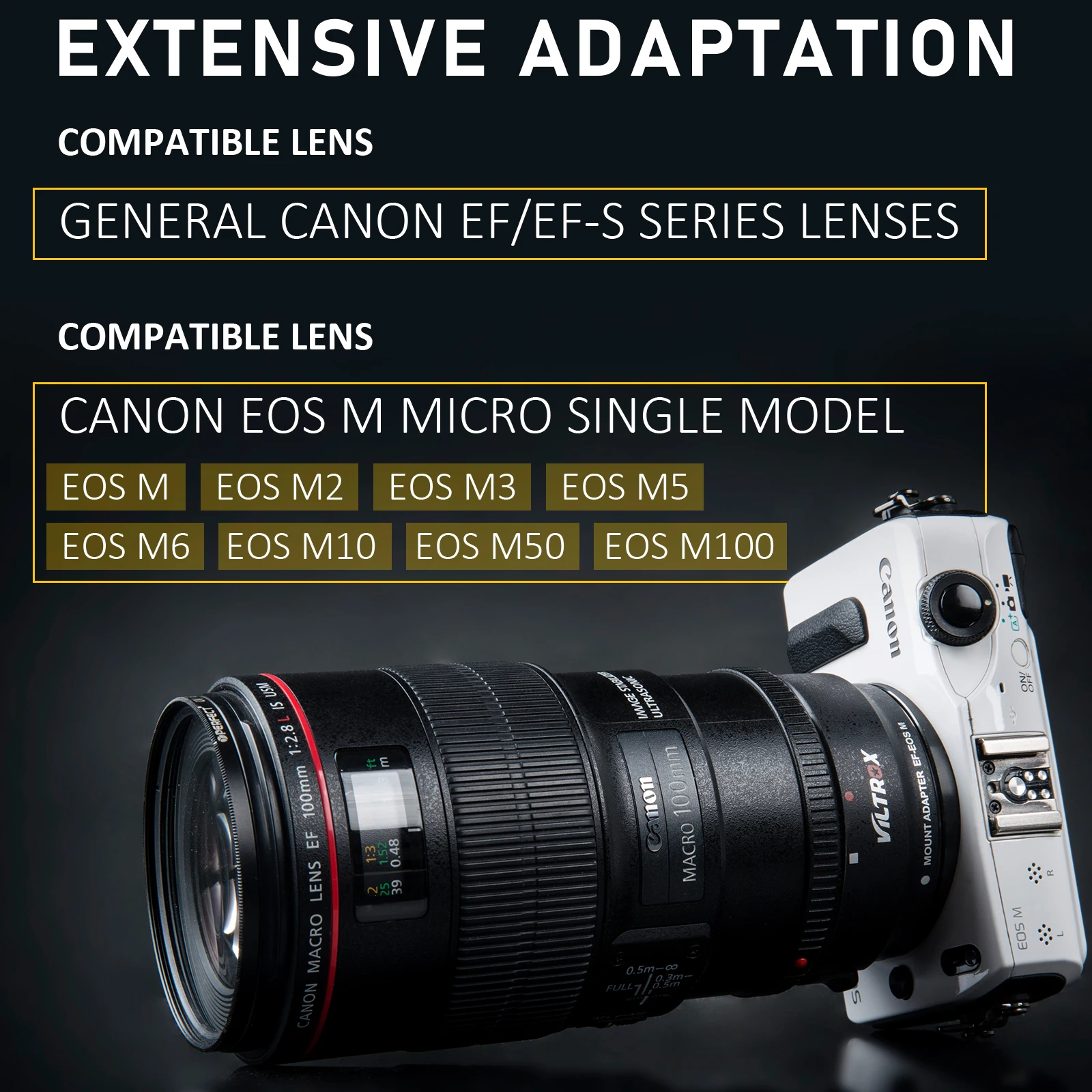 Viltrox EF-EOS M Elektronische AF Autofokus Objektiv Mount Adapter für Canon EF-EF-S Objektiv zu Canon EOS-M EF-M Montieren M1 m2 M6 M10 M100