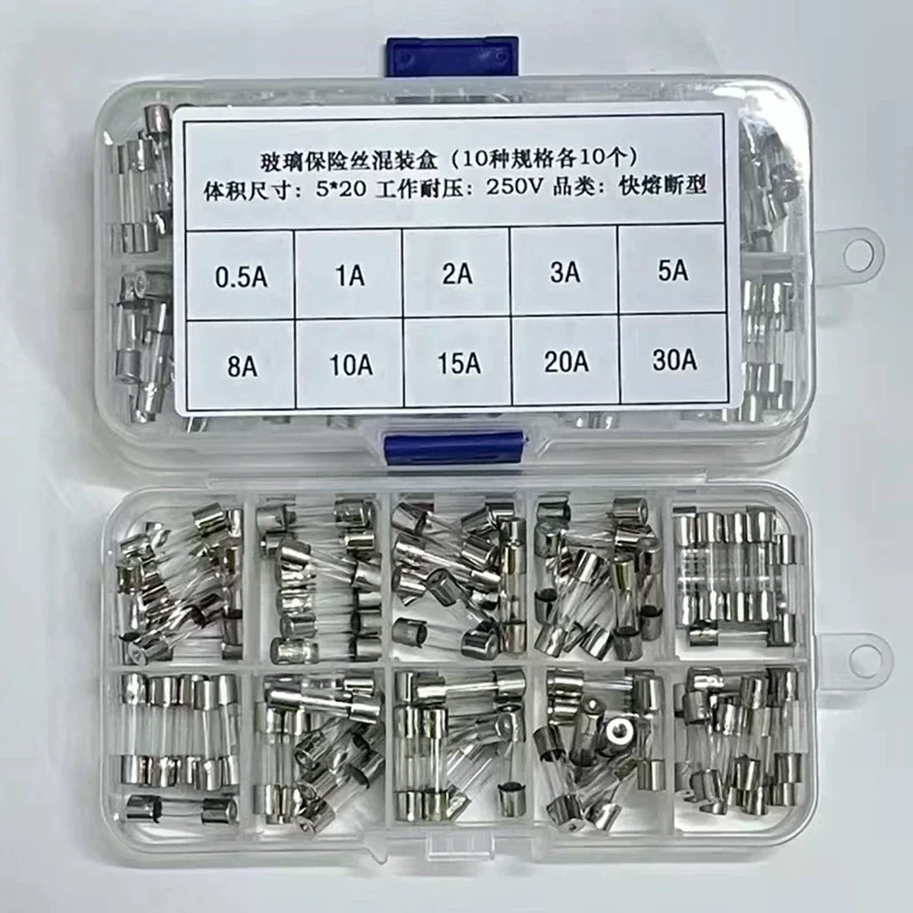 5x20mm 6x30mm 250V Ceramic Fuse0.5A 1A 2A 3A 4A 5A 6A 8A 10A 15A 20A ceramic glass Fuses 100pcs - Detail 1