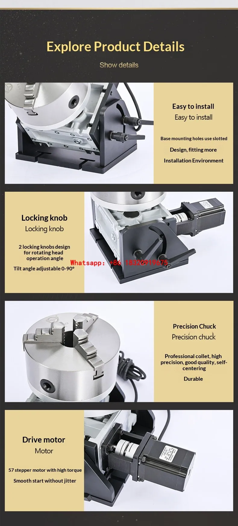 Cyclmotion Handheld welding argon arc welding marking machine electric rotary table CNC circumferential seam welding positioner