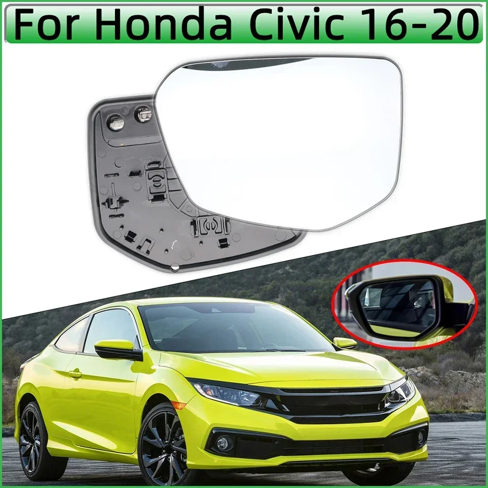 For HONDA CIVIC 2016-2020 FC1 FC7 With Heated Function Outside Rearview Mirror Glass Lens 76253-TEX-G01 76203-TEX-G01