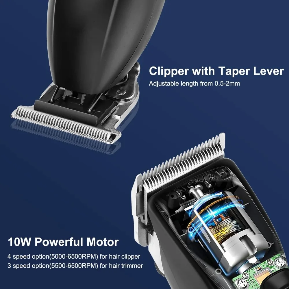 Professional Hair Clipper and Trimmer Set, Barber Clippers Set for Men Professional Kit, Beard Trimmer Haircut Kit, Cordless