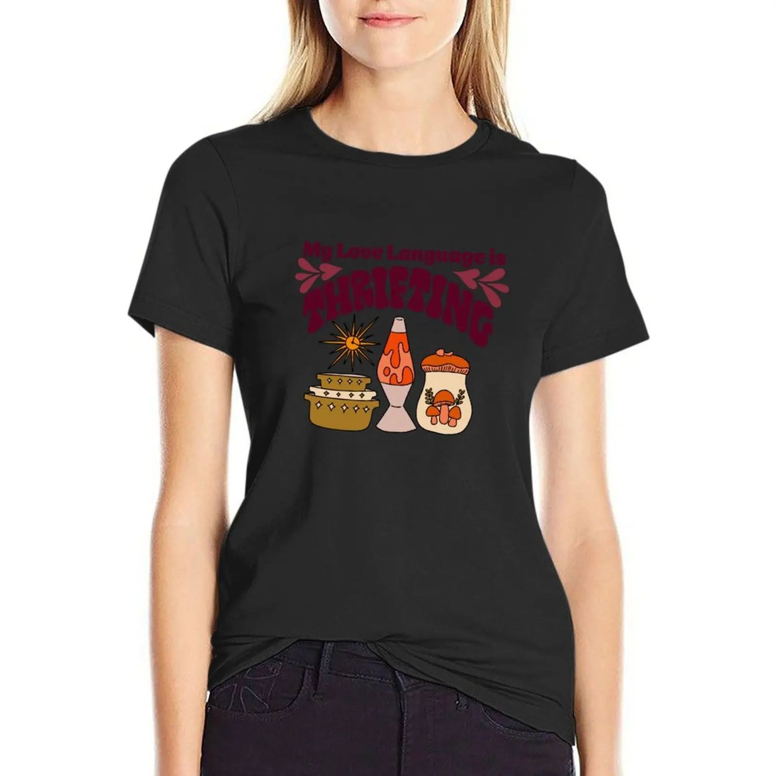 

Thrifting Love T-Shirt tees female Female clothing vintage Summer Women's clothing