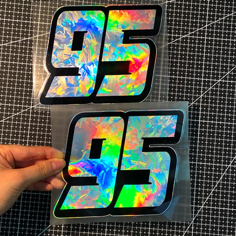 

Holographic Carbon Effect Number 95 Reflective Motorcycle Stickers for Scooter Front Fairing Fuel Tank Waterproof Vinyl Decals