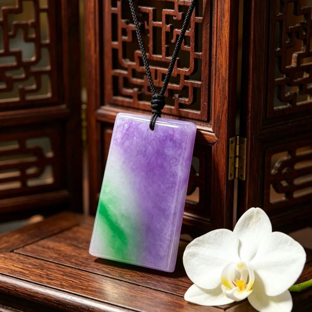 Myanmar no matter brand Laokeng jadeite violet floating jade safe and sound ice delicate pendant jade size men and women