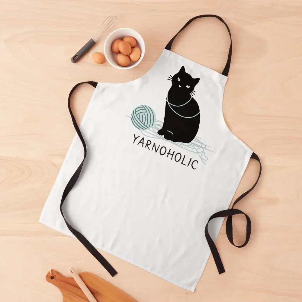 

Yarnoholic Black Cat Apron Kitchen Chef For Man Haircut Manicurists kitchen jacket woman Apron
