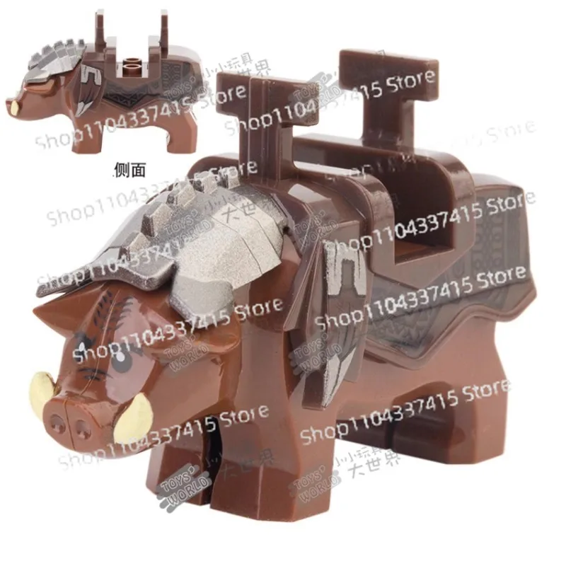 MOC 빌딩 블록 큰 경적 사슴 만화 애니메이션 액세서리 모델 무기 및 장식품 어린이 DIY 장난감 컬렉션 선물