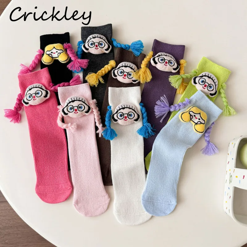 

Fashion Cartoon Girls Socks Cute Pigtail Girl Children Socks Cotton Knitted Soft Kids Socks 2-12 Years