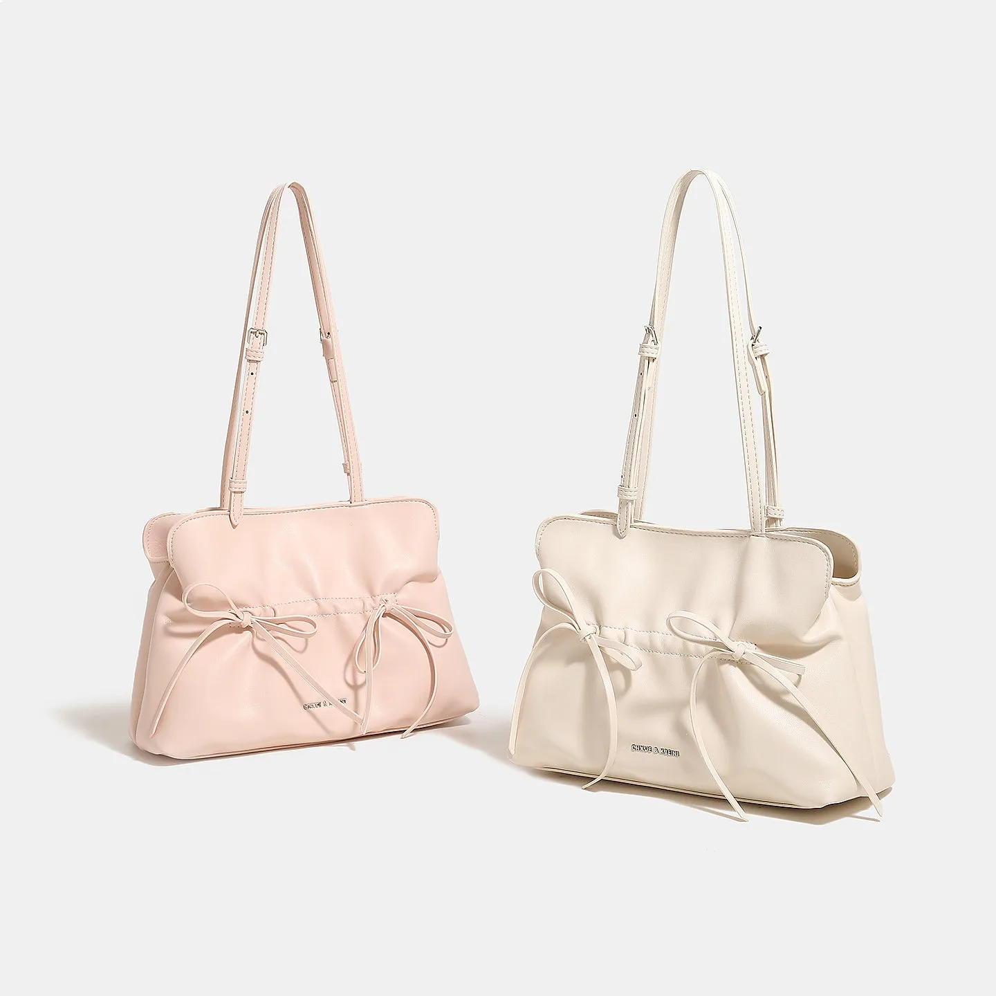 2026 Autumn New Sweet Bow Knot Shoulder Bag Ballet Style Soft Leather Crossbody Bag