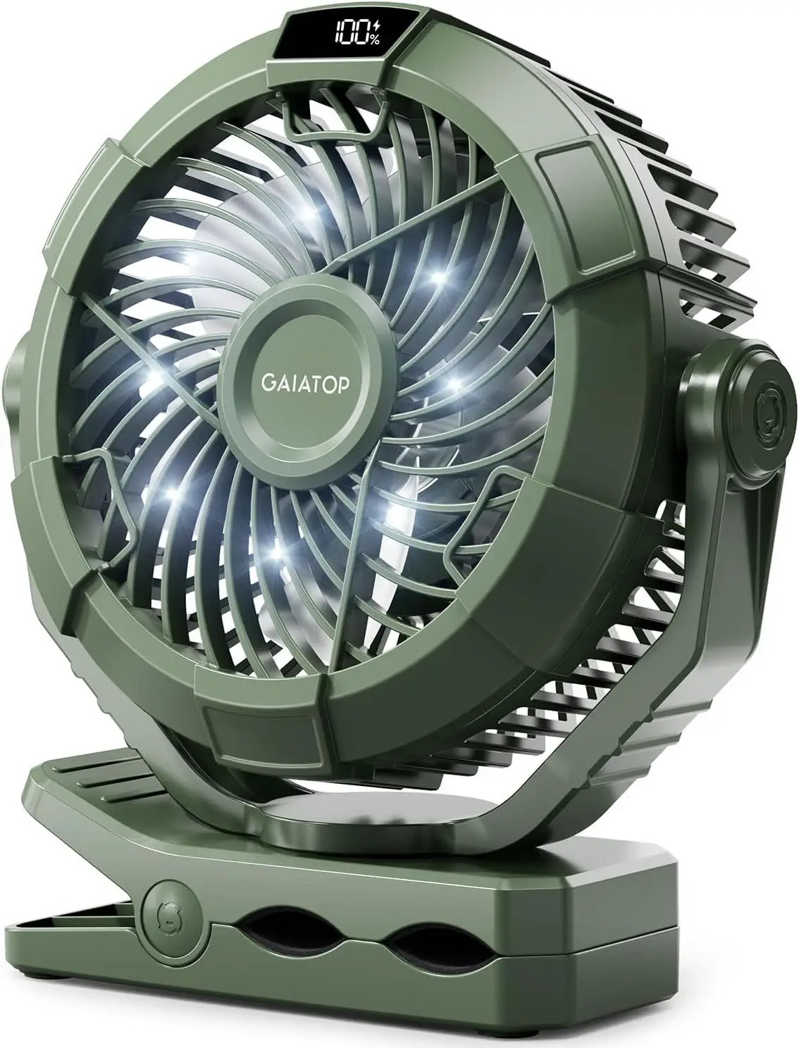 Portable Camping Fan with LED Lantern, 360°Rotation and Clip on for Desk, 4000mAh USB Rechargeable Battery Powered, Digital Sale
