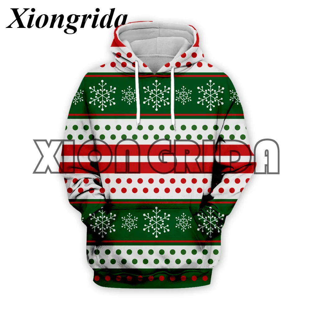 Christmas Pattern 3D Printed Hoodies Mens Casual Holiday Xmas Trees Santa Claus Gingerbread Pattern Print Sweatshirt Hood Unisex