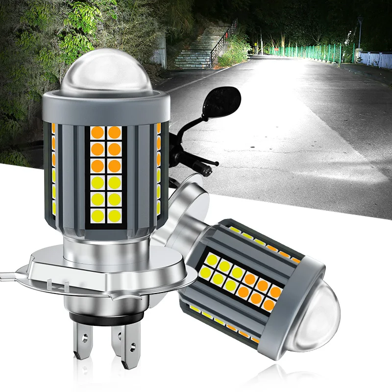 1PC H6 H4 BA20D Motorcycle Headlight CSP LED Moto High/Low Beam Led Bulbs Super Bright Autobike Fog Moto Scooter Lamp ATV 12V