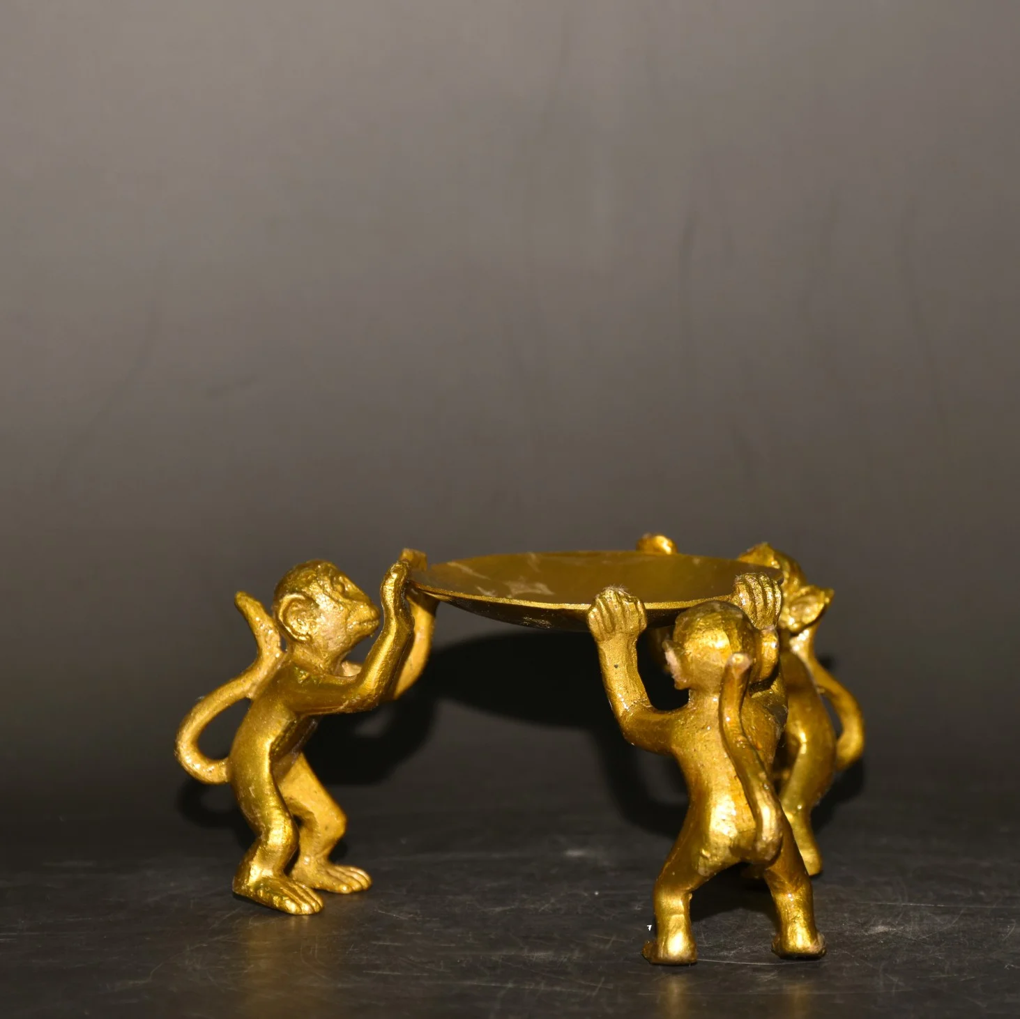 Collection of Bronze Zodiac Monkey Three Legged Monkey Wax Platform Ornaments