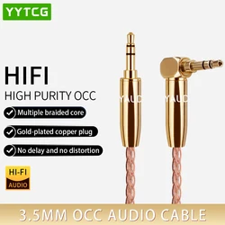 YYTCG-6N OCC macho para 3.5mm cabo de áudio HiFi para carro, cabo de salto AUX Wire, áudio estéreo, 3.5mm, frete grátis