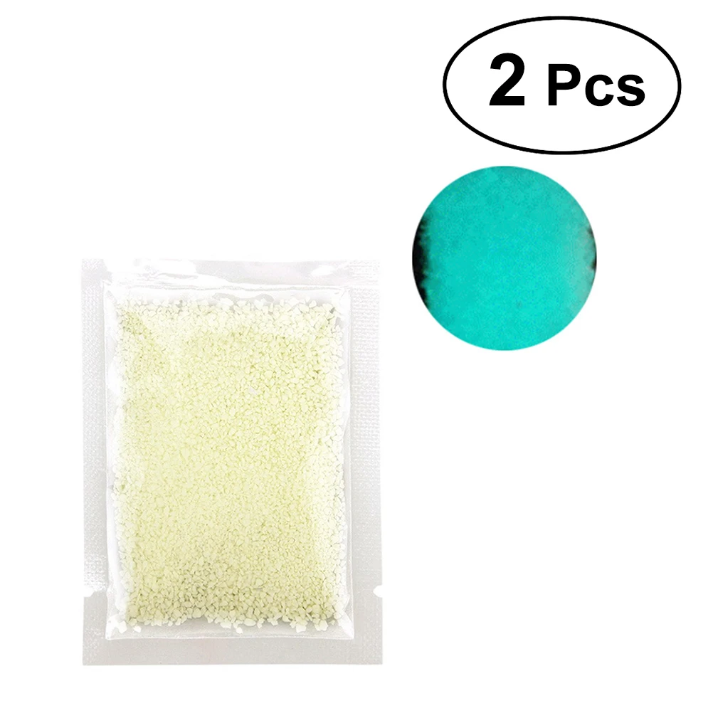 

2 Pack Fluorescent Powder DIY Bright Nail Art Glow In The Dark Sand Powder Glow Pigment Dust Luminous Nail Glitter (Blue-green 2