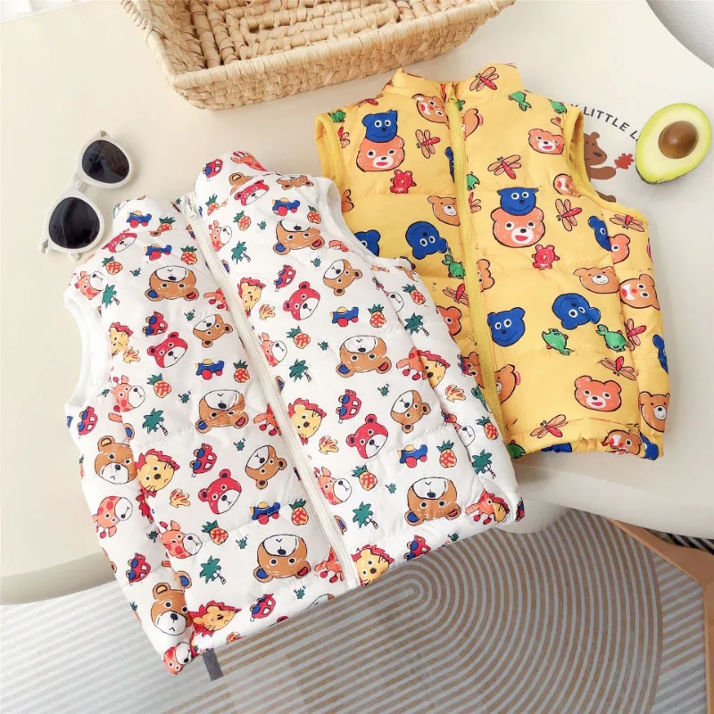 سترة كلاسيكية لخريف وشتاء 2024 للأولاد والبنات من القطن مطبوعة بالكامل سترة دافئة للأطفال لارتدائها #5