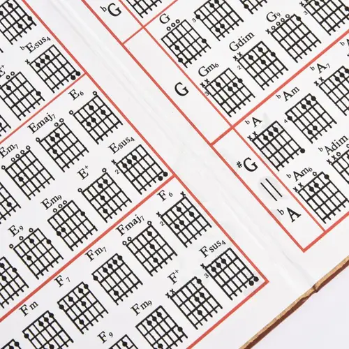 Imagen 2 del producto Tablatura acordes cuero calidad, herramienta entrenamiento para práctica guitarra, libro acordes, tabla