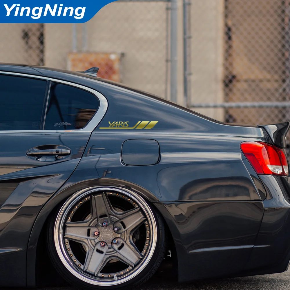 2pcs Car Side Stickers For Toyota YARIS Car Body Creative Car Fender Reflective Leaf Door Decal Vinyl Sticker Auto Accessories