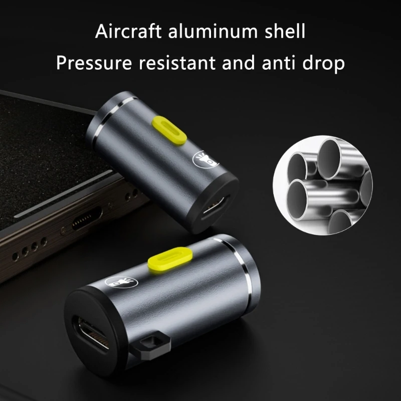 4 Colors Portable USB Type-C Mini Flashlight Keychain Metal LED Torch for Outdoor Camping Cycling Hiking Accessories