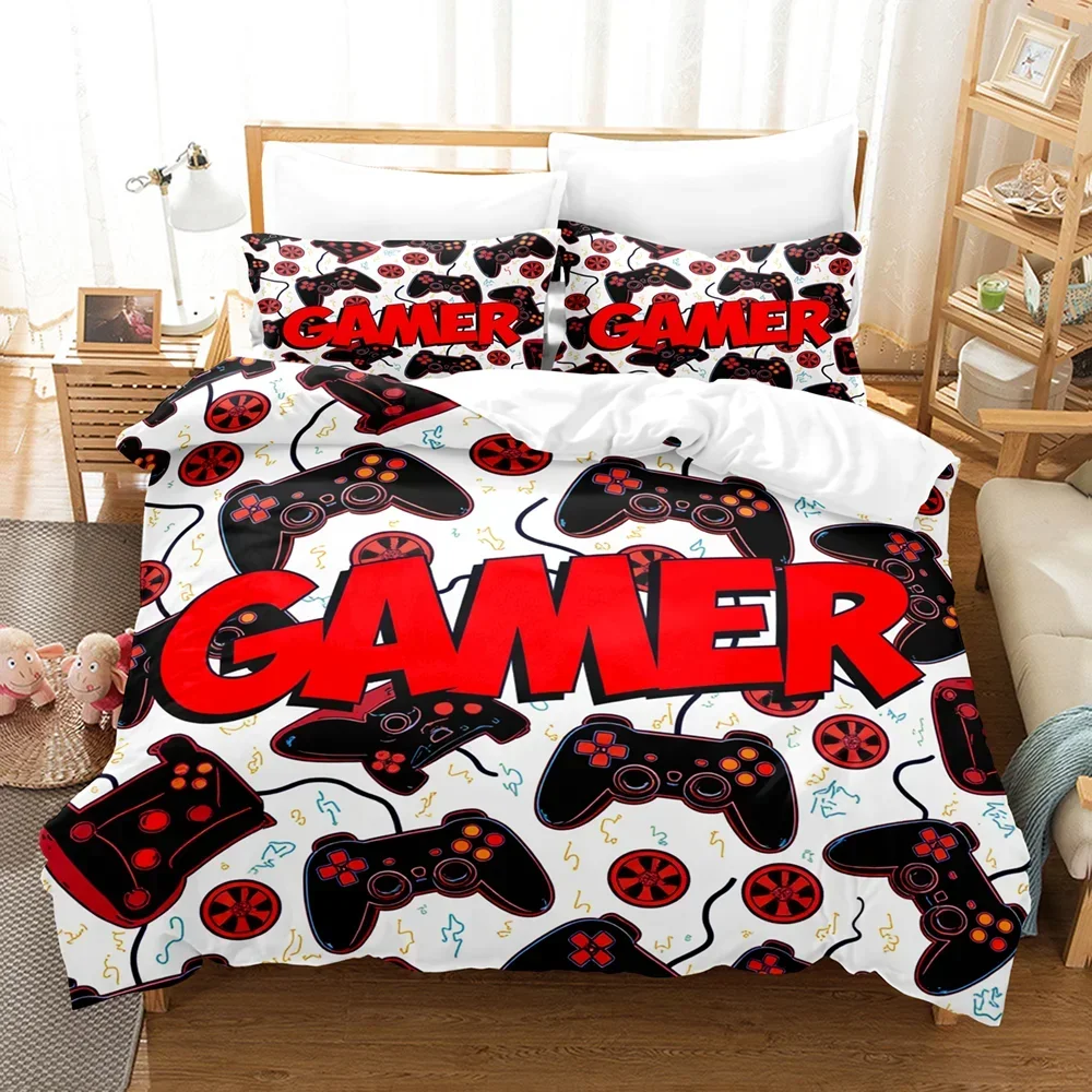 

3PCS Space Fragment Game Console Cover 1Duvet cover 2Pillowcases 100% Skin Friendly Polyester Comfortable Bedding No Padding