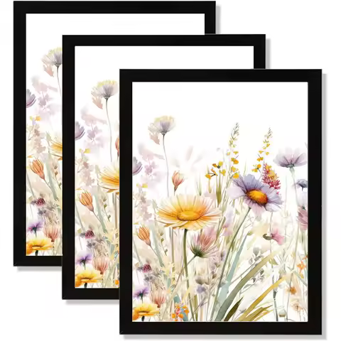 3pcs Black White Wooden Photo Frame A3 A4 Picture Frame Modern Poster Canvas Painting Display Stand Wall Hanging Decoration