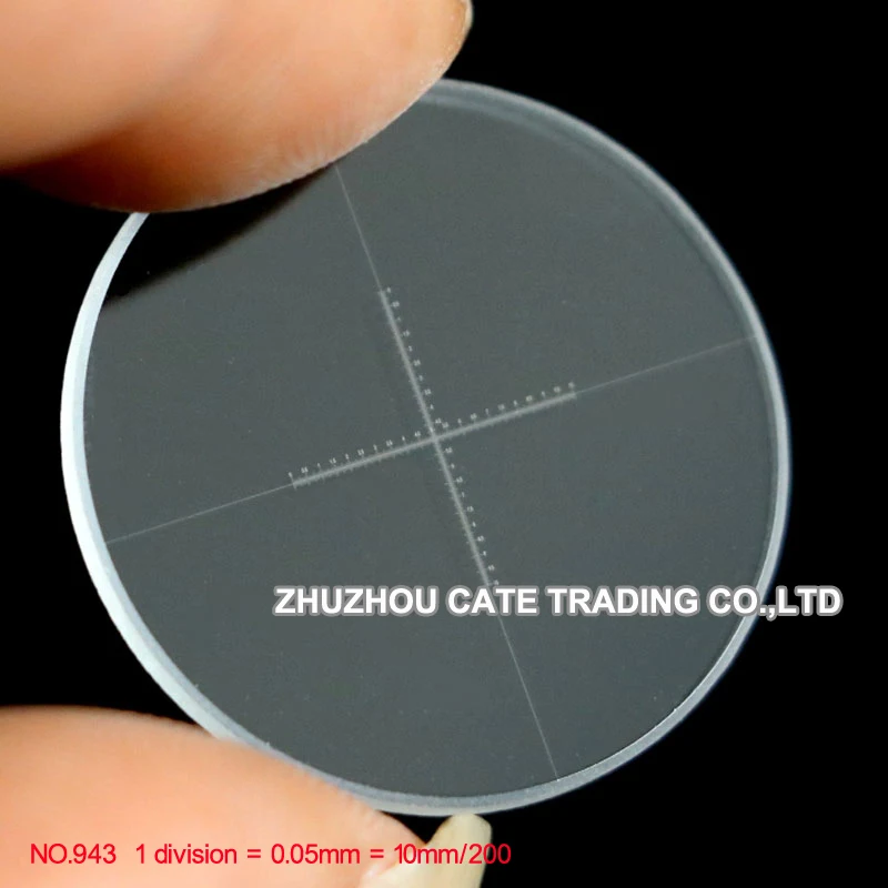943 DIV 0.05mm Cross Microscope Micrometer Ocular Reticle Precise Optical Glass Microscope Eyepiece Micrometer for Measurement
