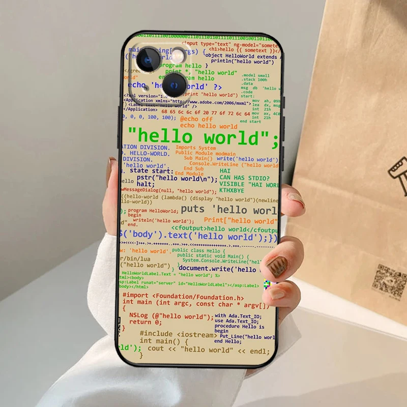 Programming Languages Phone Case For iPhone 16 15 14 11 12 13 Pro Max Mini Plus X XS Max XR Cover Coque
