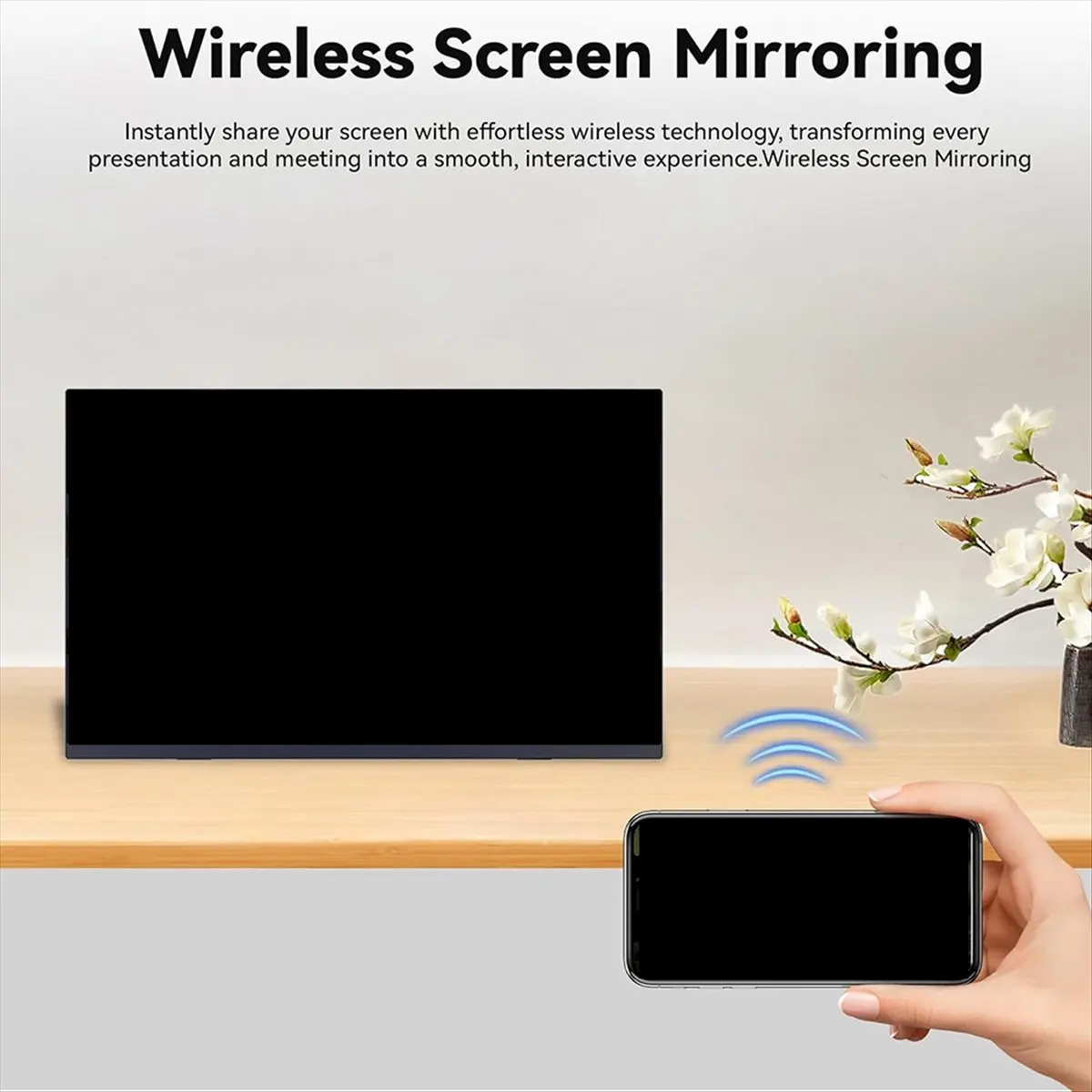 ABZJ Portable Monitor 15.6inch 1080P FHD Second External Monitor Dual USB-C Mini HDMI for Laptop MacBook Phone