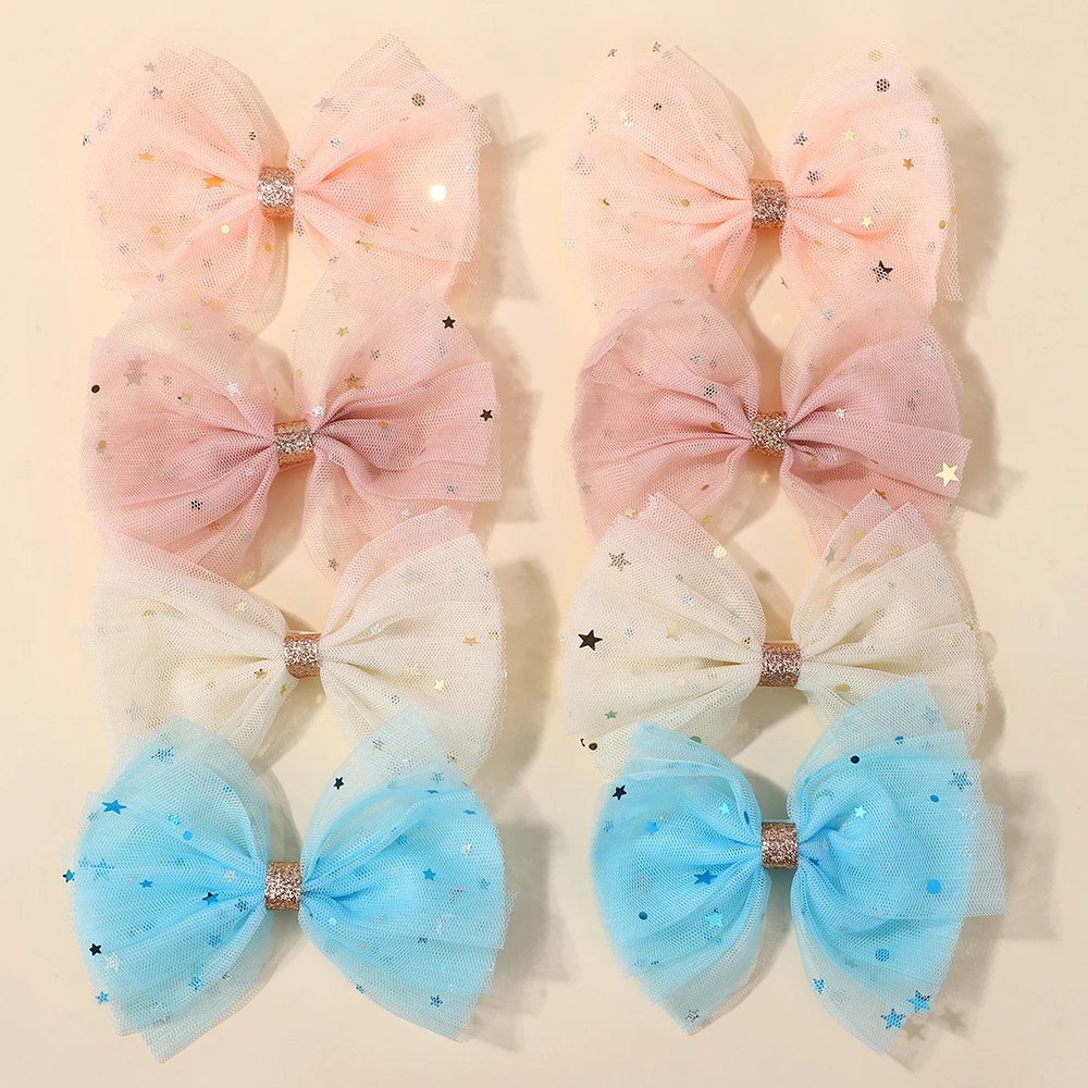 20 Stück zufällige Farbe süße Garn Bögen Haarspange schöne Party Kinder Kopfschmuck Boutique Mädchen Haarspangen Haarklammern