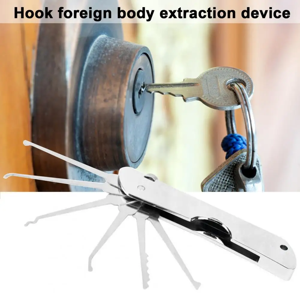 Lock Picking Set Compact Precision Automotive Pick Hook Set Lightweight Rust-resistant Mini Hooks Remover Kit for Portable