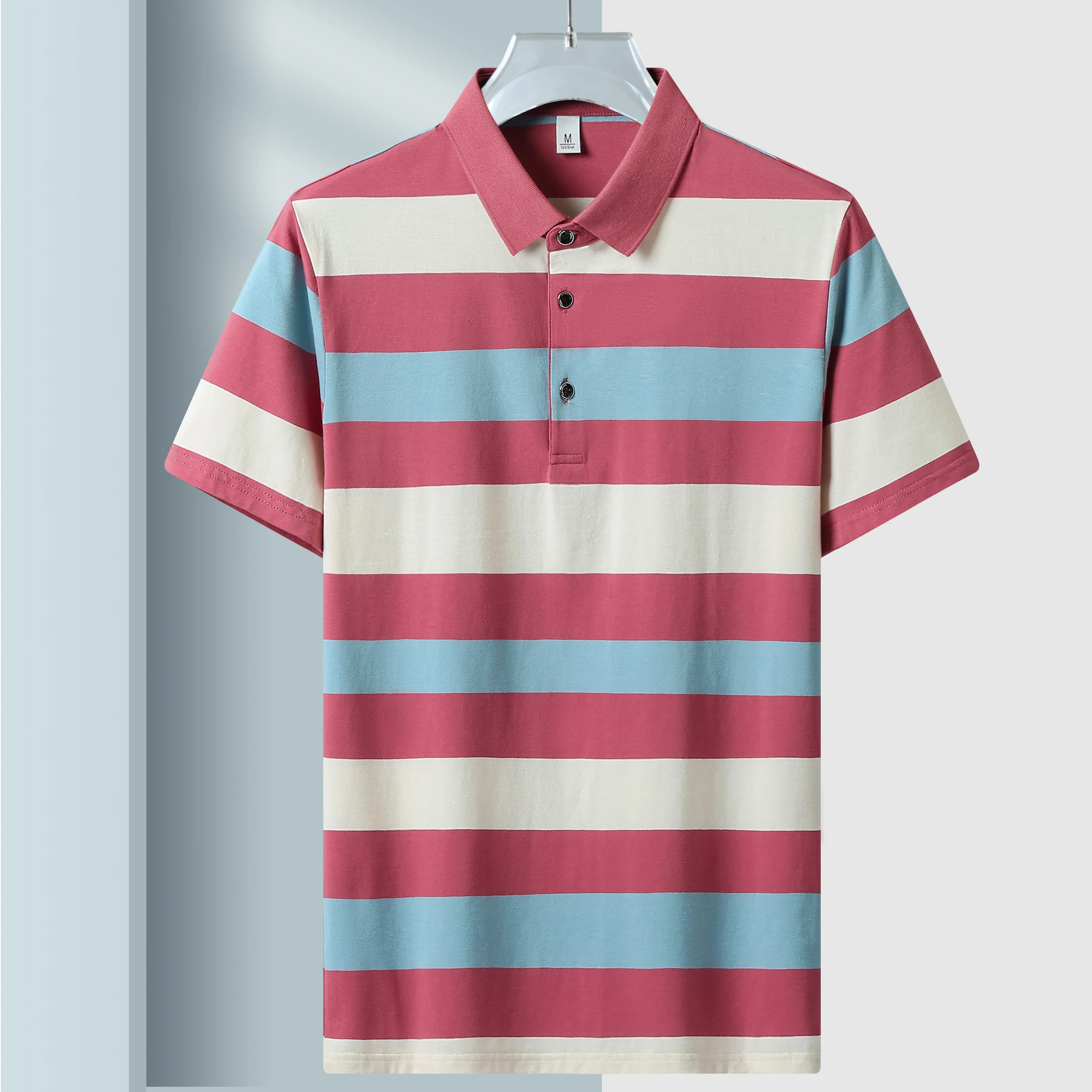 Men\'S Classic Striped Polo Shirt Cotton Short Sleeve 2024 Summer Plus Oversize 4XL