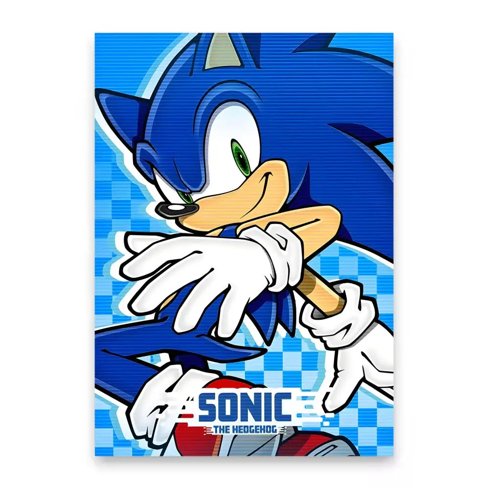 Anime S-Sonic H-HedgehogES Plakaty Naklejki HD Wodoodporne Obrazy na Ścianę do Sypialni Salonu Dekoracja Domu Prezent — 2