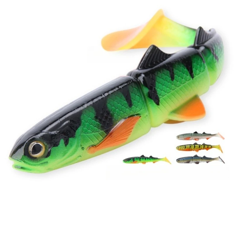 

2pcs 16cm22cm T Tail Swimbait Soft Bait Multi-Section Soft Wobbler Ocean Beach Boat Fishing Tackle for Pike Perch Catfish Trout