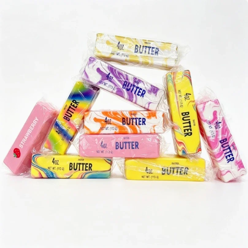 Quetschbares Elastisches Butterstab-Fidget-Spielzeug in Käseform, Stressabbau-Spiel, Lustiges Entspannungs- und Scherz-Squeeze-Spielzeug zur Angstlinderung