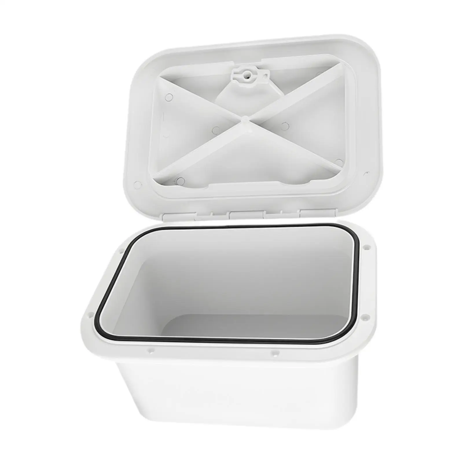 Marine Deck Storage Box for Yacht Inspection Hatch Lockable White Container
