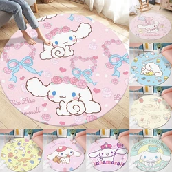 Tapis rond Anime Sanurgente Cinnamoroll, couverture de chevet, porte de chambre à coucher, polymères de sol non ald, décor de salon, 80-160cm