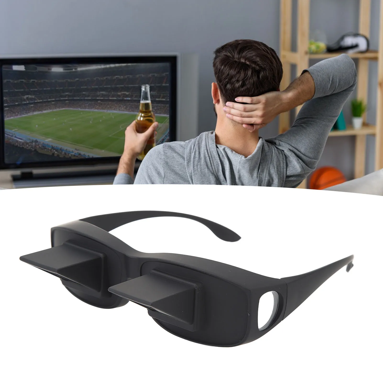 Óculos preguiçosos ópticos para leitura deitada, óculos horizontais de 90 graus, alta definição, óculos prisma de cama