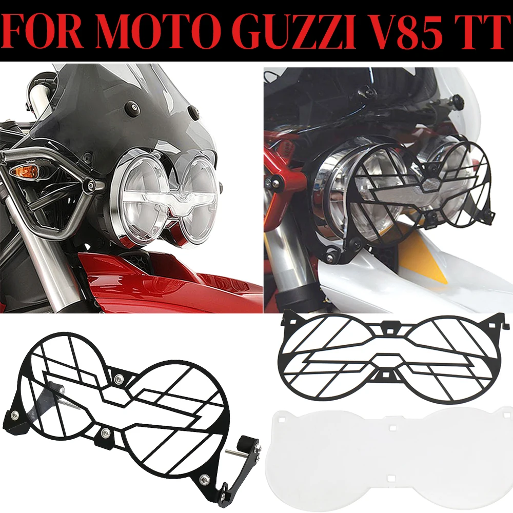 

NEW Motorcycle For Moto Guzzi V85TT V85 TT V 85 TT Folding Headlight Head Light Guard Protector Grill Double Protection Cover