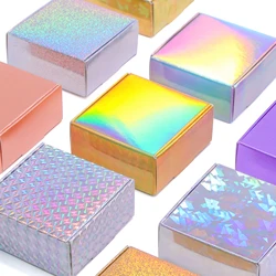 Purple gold silver laser effect gift box color packaging small gift box candy chocolate box
