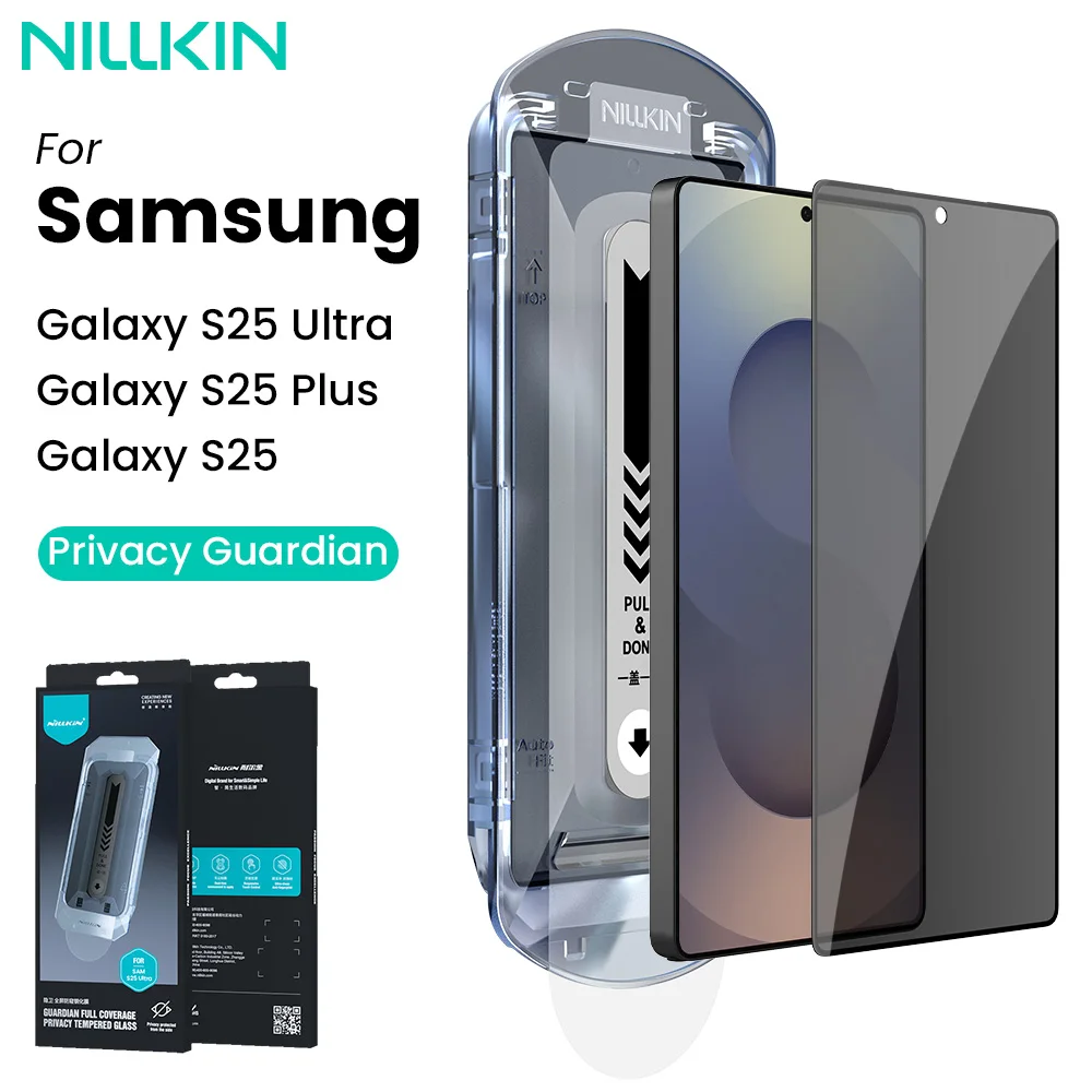 

For Samsung Galaxy S25 Ultra / S25+ Screen Protector NILLKIN Guardian Full Coverage Anti Peeping Tempered Glass For Samsung S25