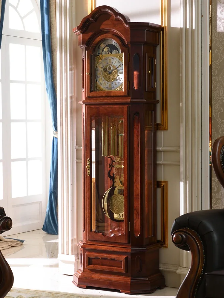 German Hermle Chinese Style Rosewood the Grandfather Clock Living Room European Style Clock Retro Vertical Large Pendulum Clock