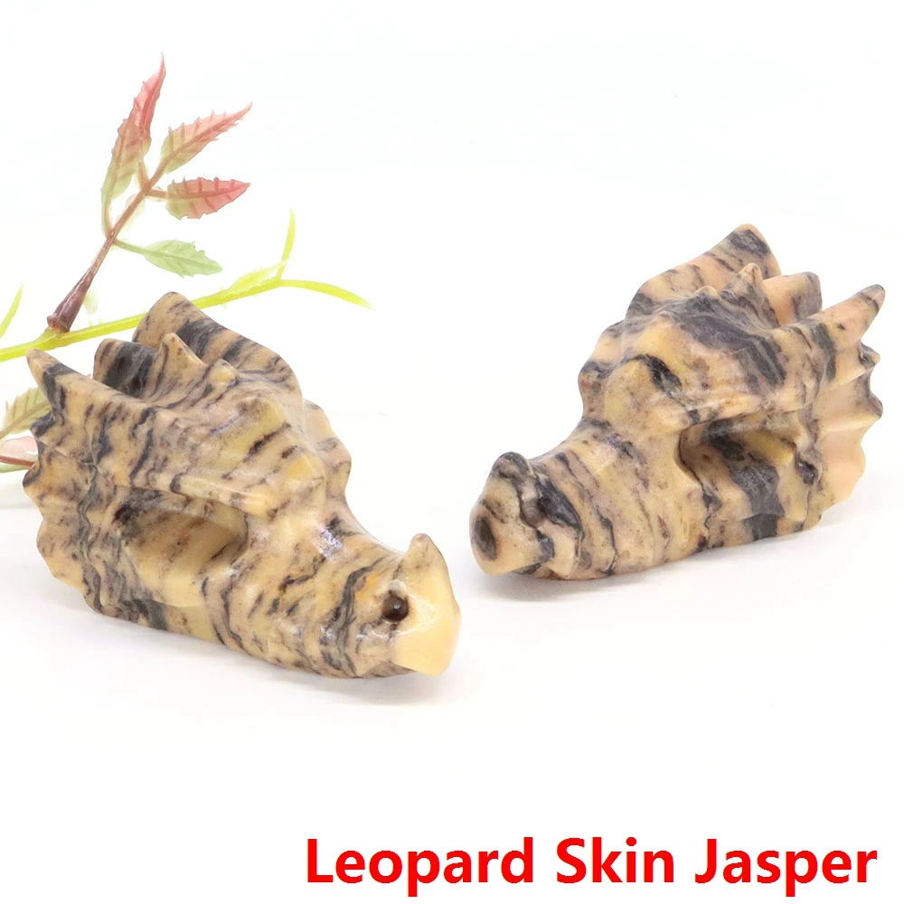70mm Dragon Head Standbeeld Natuurlijke Edelsteen Kristal Reiki Healing Handgesneden Stenen Beeldjes Ambachten Woondecoratie Cadeau Groothandel