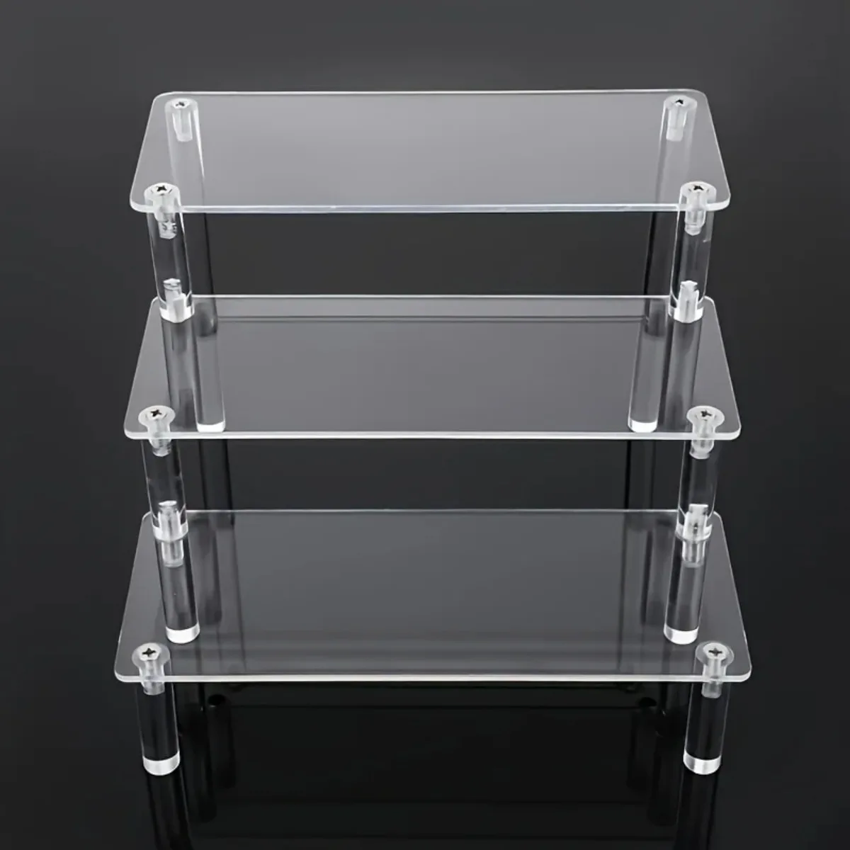 

3-уровневая акриловая подставка, прозрачная, современный органайзер для парфюмерных и художественных принадлежностей, высота 5,71 дюйма, мощность не требуется