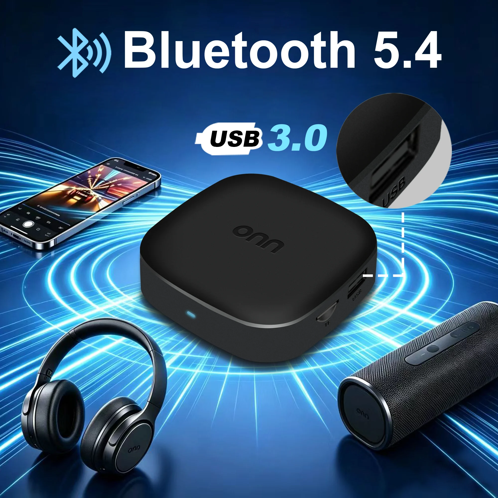 ONN 4Kplus Smart TV Box Android 13 H313 8GB+128GB 2.4G/5G WiFi6 Bluetooth 5.4 4K UHD HDMI 2.1 Media Player With Voice Remote view 5